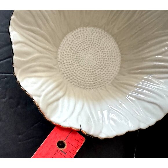 Lenox Sunflower Ceramic Serving Bowl Ivory White Textured 8-Inch Diameter Porcel - Picture 2 of 6